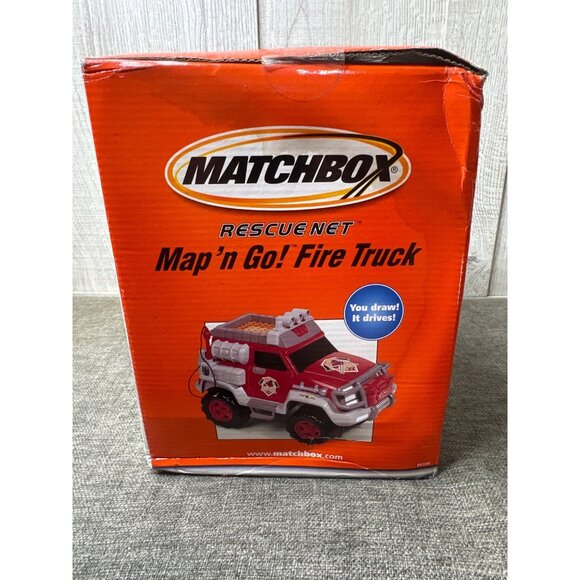 Vintage 2000 Matchbox Rescue Net Map N Go! Fire Truck You Draw It Drives - Picture 2 of 6